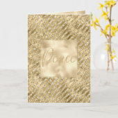 Carte Glam Luxe Stripes Gold Parties scintillant Peace (Fleur jaune)