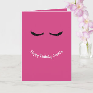 Carte Glam noir rose Anniversaire personnalisé