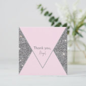 Carte Glam Parties scintillant en argent et Fête des mar (Debout devant)