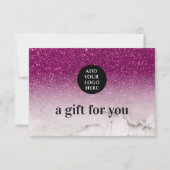 Carte Glam Purple Parties scintillant Ombre Marble téléc (Devant)