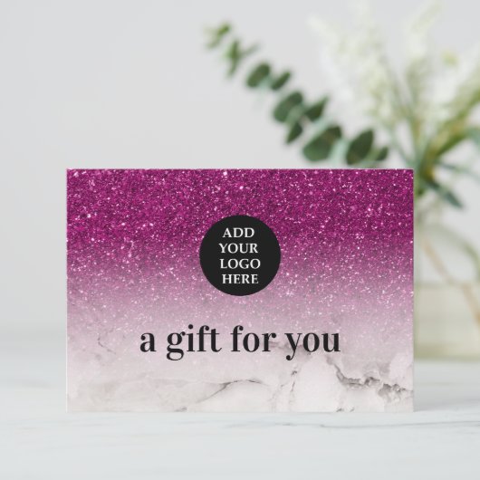 Carte Glam Purple Parties scintillant Ombre Marble téléc (Debout devant)