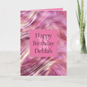 Carte Glam Rose d'or de perle rose fille (Devant)