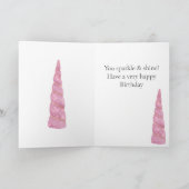 Carte Glam rose étincelle Unicorne Anniversaire (Intérieur)