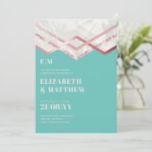 Carte Glam Rosegold DECO Mariage Inviter Modern Chic (Debout devant)