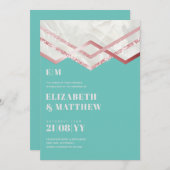Carte Glam Rosegold DECO Mariage Inviter Modern Chic (Devant / Derrière)