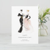 Carte Glam Two Pretty Elegant Women Galentine's Day (Debout devant)
