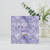 Carte Glam violet Gold Parties scintillant Coeur (Debout devant)