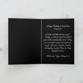 Carte Glamorous Black Gemstone White Rose 50th Birthday (Intérieur)