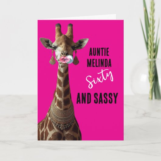 Carte Glamorous Girraffe Sassy at 60 Birthday Card (Devant)