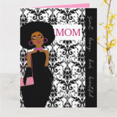 Carte Glamorous Glam African American Mother Birthday (Fleur jaune)