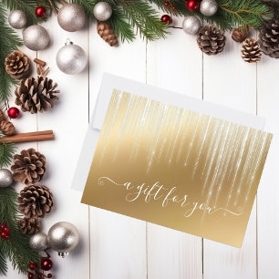 Carte Glamour de Noël Glace Dorée de Fêtes