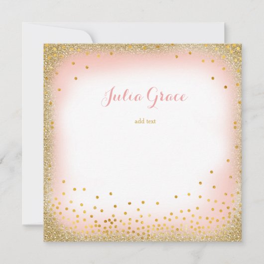 Carte Glamour Rose Ajoutez votre Texte (Devant)