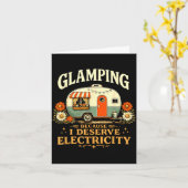 Carte Glamping parce que mérite électricité drôle rétro (Fleur jaune)