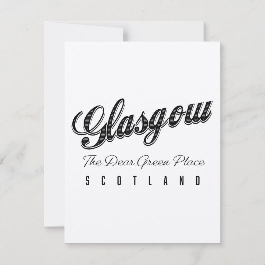 Carte Glasgow Scotland "The Dear Green Place" (Devant)