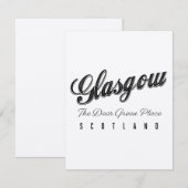 Carte Glasgow Scotland "The Dear Green Place" (Devant / Derrière)