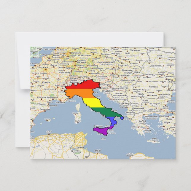 Carte GLBT Pride, Italie (Devant)