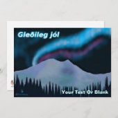Carte Gleðileg Jól - Blue Aurora (Devant / Derrière)