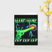 Carte Glerp Glorp Funny Alien Cat Meme Gnarp Cat Silly A (Fleur jaune)