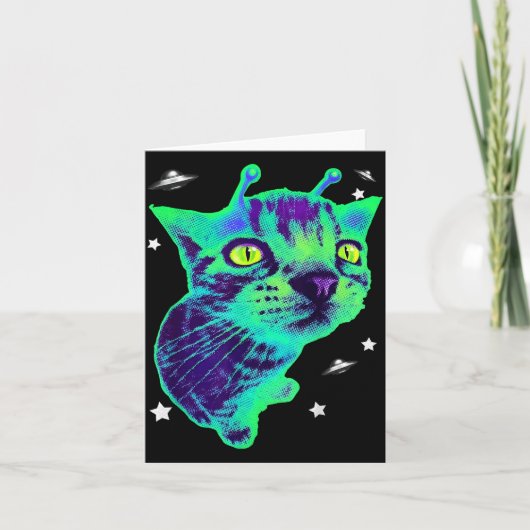 Carte Glerp Glorp Funny Alien Cat Meme Gnarp Cat Silly A (Devant)