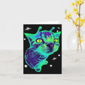 Carte Glerp Glorp Funny Alien Cat Meme Gnarp Cat Silly A (Fleur jaune)