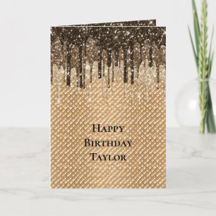 Carte Glitter gouttes de cône de glace au chocolat Anniv