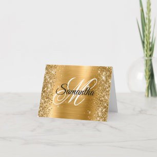 Carte Glitterie Or Métallurgie Huile Fancy Monogramme