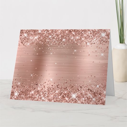 Carte Glitterus Rose Gold Foil Groupe Feliz Cumpleaños (Dos)