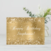 Carte Glittery Gold Foil Classic Joyeux anniversaire (Debout devant)