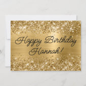 Carte Glittery Gold Foil Moderne Joyeux anniversaire (Devant)