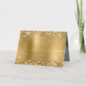 Carte Glittery Metallic Gold Family Photo (Dos)