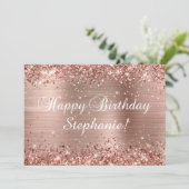 Carte Glittery Rose Gold Foil Classic Joyeux anniversair (Debout devant)
