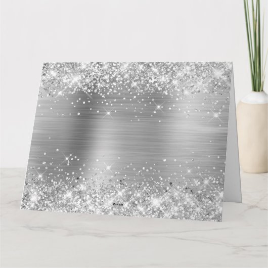 Carte Glittery Silver Foil Joyeux anniversaire du groupe (Dos)