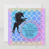 Carte Glittery Starry Whimsical Unicorn Anniversaire (Devant)