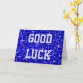 Carte Glitz Dark Blue 'Good Luck' 'Your Text' (Fleur jaune)