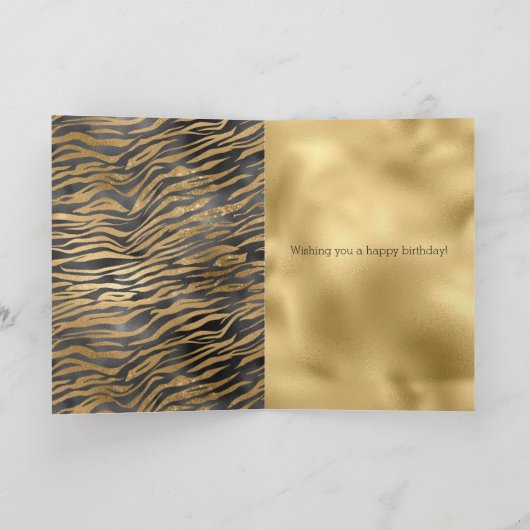 Carte Glitz d'impression noir Zebra Gold (Intérieur)
