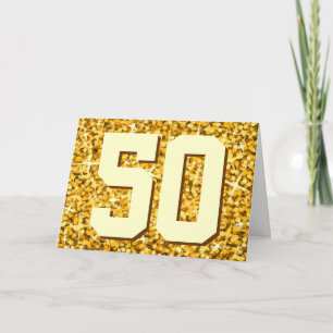 Carte Glitz "Gold" '50' 'Happy Anniversary'