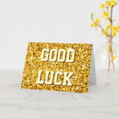 Carte Glitz "Gold" "Good Luck" (Fleur jaune)