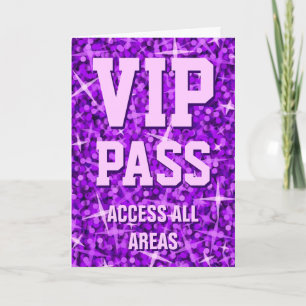 Carte Glitz Purple 'VIP Pass' Valentine's Day