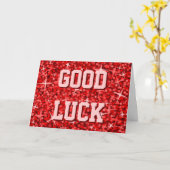 Carte Glitz Red 'Good Luck' 'Your Text' (Fleur jaune)