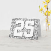 Carte 'Glitz "Silver" '25' 'Joyeux Anniversaire' (Fleur jaune)