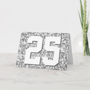 Carte 'Glitz "Silver" '25' 'Joyeux Anniversaire'