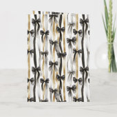 Carte Glitzy Gold Silver Black Ribbons Bows Birthday (Dos)