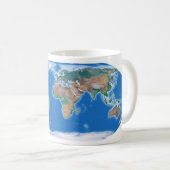 Carte globale du monde de tasse de café (Devant droit)