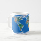 Carte globale du monde de tasse de café (Devant gauche)