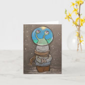 Carte globe anti-neige (Fleur jaune)