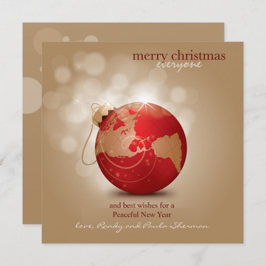 Carte Globe Orament Holiday (Devant / Derrière)