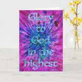 Carte Gloire à Dieu Bible Verse Noël Art chrétien (Fleur jaune)