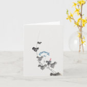 Carte Gloire du matin Hokusai Art japonais (Fleur jaune)