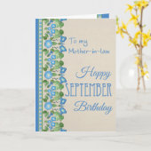 Carte Gloire du matin Septembre Anniversaire : belle-mèr (Fleur jaune)