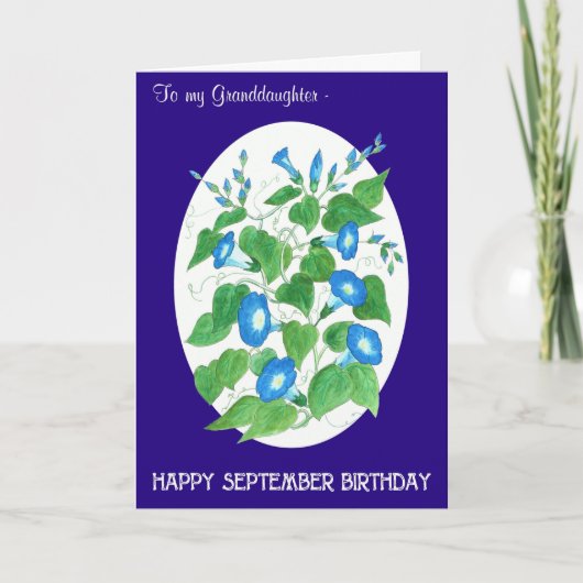 Carte Gloire du matin Septembre Anniversaire pour la pet (Devant)